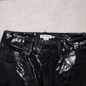 Good American good classic faux leather straight pants